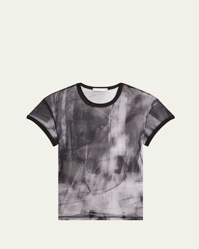 Printed Slim Mesh Tee